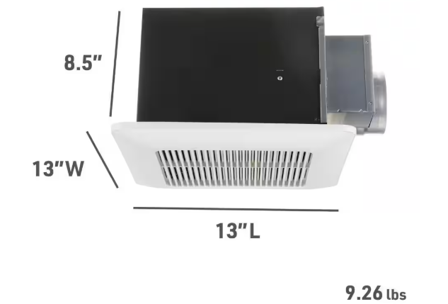 Panasonic WhisperCeiling DC Fan, with Pick-A-Flow Speed Selector 50, 80 or 110 CFM and Flex-Z Fast Installation Bracket FV-0511VQ1