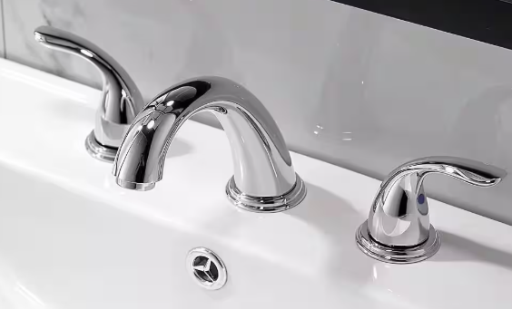 Phiestina Widespread Bathroom Sink Faucet 8 in. 3-Pieces 2 Handles High-Arc with Full-Copper Pop Up Drain and Valve in Chrome HDWF008-5-C