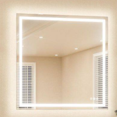 TETOTE 36 in. W x 36 in. H Rectangular Frameless LED Light Anti-Fog Wall Bathroom Vanity Mirror with Backlit and Front Light ted-ZBGSSW9191