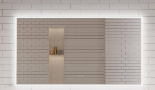 WELLFOR 55 in. W x 30 in. H Rectangular Frameless Anti-Fog LED Light Wall Bathroom Vanity Mirror Frontlit and Backlit W10MRL5530