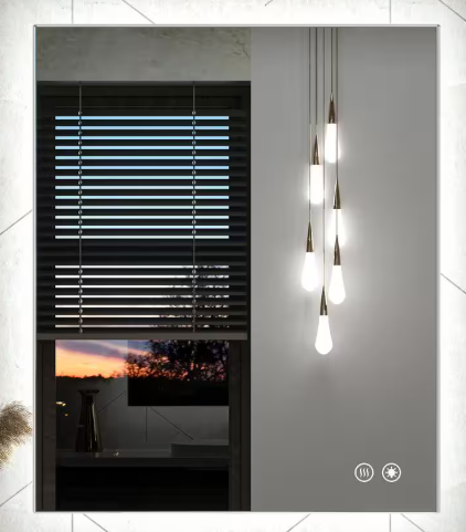 KeonJinn 30 in. W x 36 in. H Rectangular Frameless LED Light Anti-Fog Wall Bathroom Vanity Mirror with Backlit hd-YKLBG7691