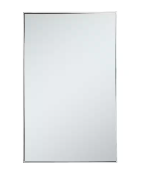 Timeless Home 30 in. W x 48 in. H Contemporary Metal Framed Rectangle Silver Mirror