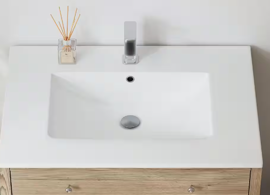 Eridanus Dayton 31 in. W x 22 in. D Vitreous China Vanity Top in White with Single Faucet Hole (Sink Only)