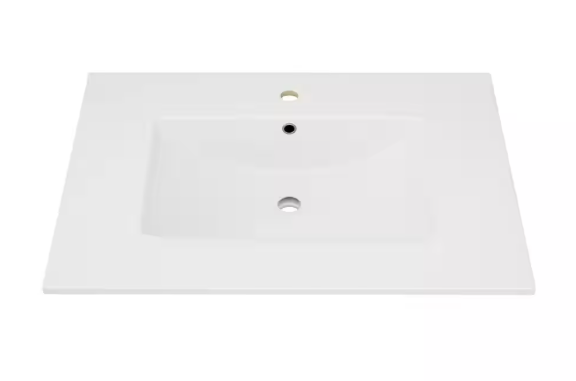 Eridanus Dayton 31 in. W x 22 in. D Vitreous China Vanity Top in White with Single Faucet Hole (Sink Only)