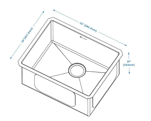 Glacier Bay Professional Tight Radius 23 in. Undermount Single Bowl 16 Gauge Stainless Steel Kitchen Sink with Accessories 4122F