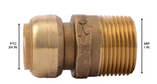 SharkBite 3/4 in. Push-to-Connect x 1 in. MIP Brass Adapter Fitting U139LFA