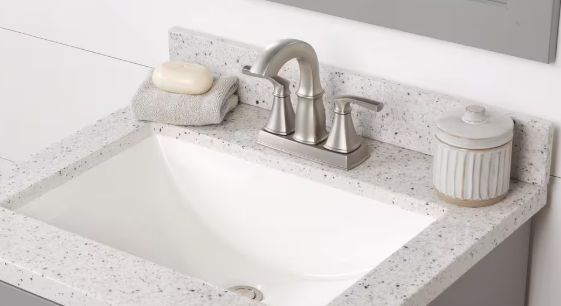 Home Decorators Collection 25 in. W Cultured Marble Vanity Backsplash in Silver ash BSSS25-AH