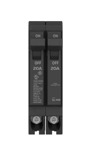 GE Q-Line 2-20 Amp Single-Pole Tandem 120/240-Volts Circuit Breaker THQLT2020