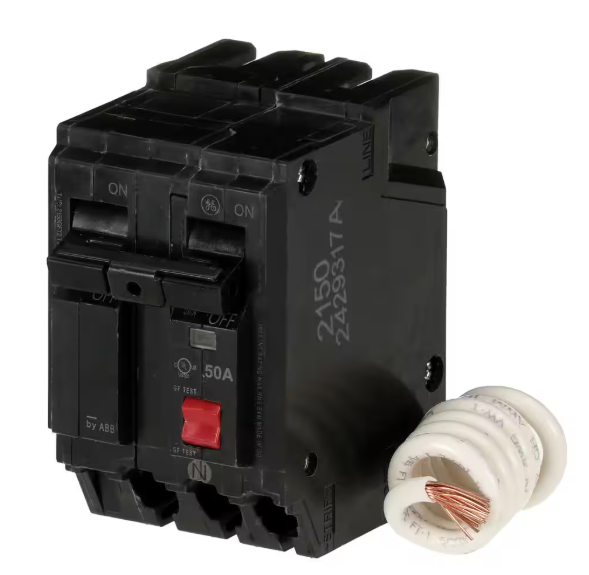 GE 50 Amp 240-Volts Double Pole Ground Fault Breaker with Self-Test THQL2150GFT2P