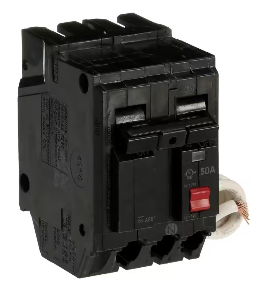 GE 50 Amp 240-Volts Double Pole Ground Fault Breaker with Self-Test THQL2150GFT2P