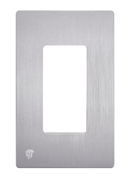 ENERLITES Elite 4.68 in. H x 2.93 in. L, Brushed Silver 1-Gang Screwless Decorator Wall Plate SI8831-BSV