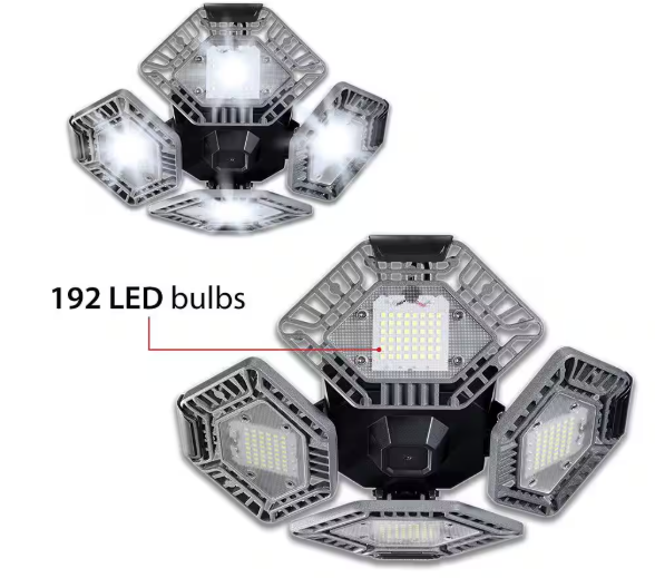 Bell + Howell QuadBurst 10.6 in. 192 High Intensity LED 5500 Lumens Flush Mount Ceiling Garage Light with 4 Adjustable Heads 7641