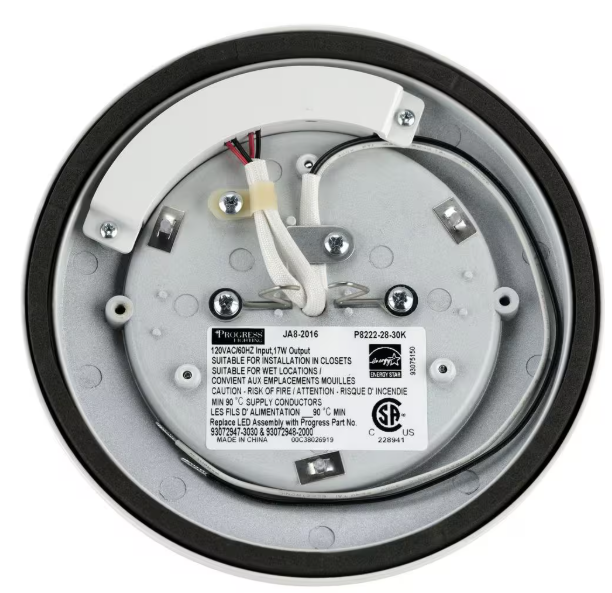 Progress Lighting 7-1/2 in. LED Slim Flush Mount 17-Watt White Integrated LED Surface Mount P8222-28-30K
