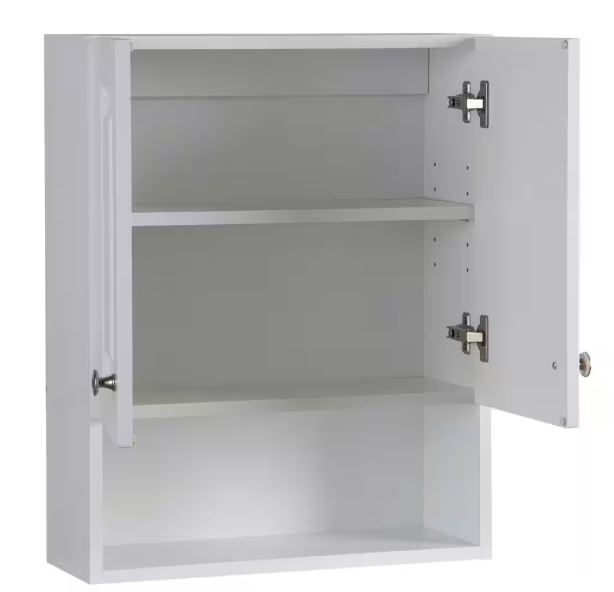Glacier Bay Lancaster 21 in. W x 8 in. D x 26 in. H Surface-Mount Raised panel Bathroom Storage Wall Cabinet in White LAOJ25-WH