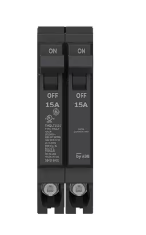 GE Q-Line 2-15 Amp Single-Pole Tandem 120/240-Volts Circuit Breaker THQLT1515