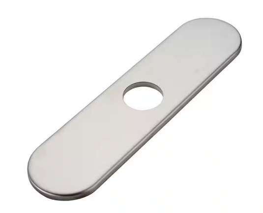BWE 10.2 in. x 2.5 in. x 1.34 in. Brass Kitchen Sink Faucet Hole Cover Deck Plate Escutcheon in Brushed Nickel P-22N