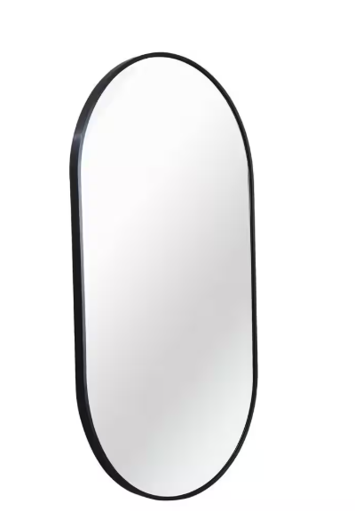 Unbranded Oval Bathroom Vanity Mirror, 20 in. x 28 in. Black frame Oval Bathroom Mirror Wall Pill Shaped Mirror, Oval Wall Mirror KR-PSBK2028