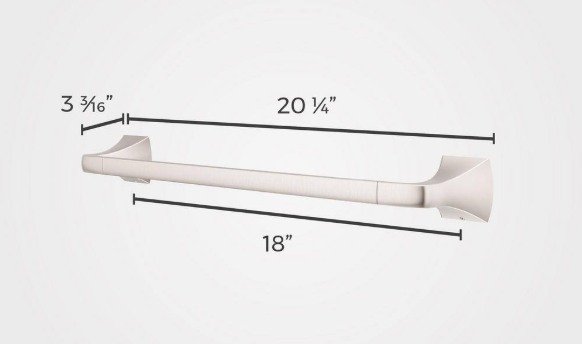 Pfister Bruxie 18 in. Wall Mounted Single Towel Bar in Spot Defense Brushed Nickel BTB-BIE1GS