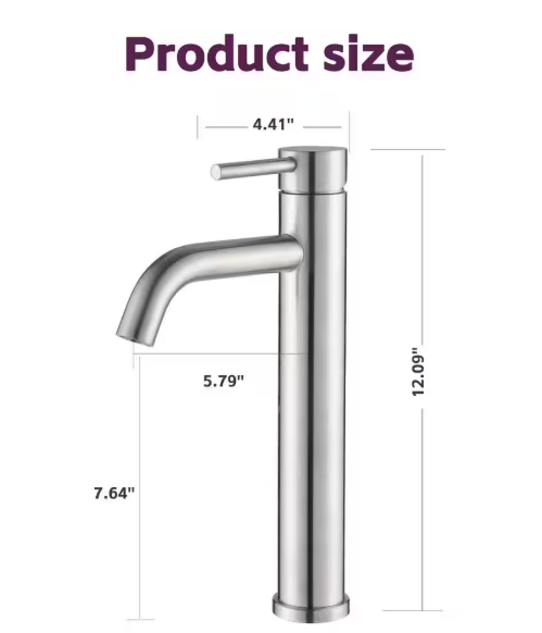 Unbranded Single Handle Single-Hole Bathroom Vessel Sink Faucet in Brushed Nickel X-YL026N