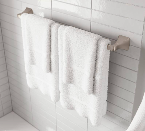 Pfister Bruxie 24 in. Wall Mounted Single Towel Bar in Spot Defense Brushed Nickel BTB-BIE2GS