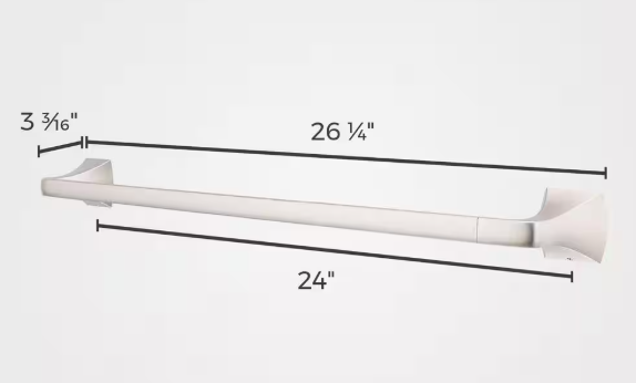 Pfister Bruxie 24 in. Wall Mounted Single Towel Bar in Spot Defense Brushed Nickel BTB-BIE2GS