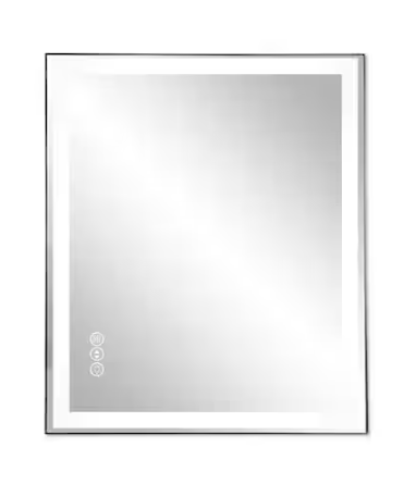 FUNKOL 20 in. W. x 28 in. H Rectangular Framed Wall Bathroom Vanity Mirror in Glass with Front and Backlit LED Mirror596XR