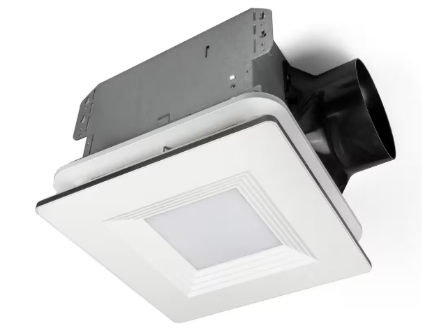 Hampton Bay 160 CFM Ceiling Mount Room Side Installation Bathroom Exhaust Fan with Adjustable LED Lighting and Night Light LDS-BF3003