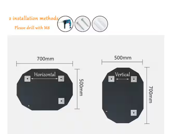 ELLO&ALLO 30 in. W x 36 in. L Single Beveled Edge Bath Wall Vanity Mirror EVM-Z-30