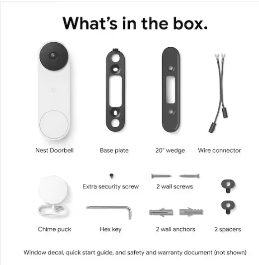 Google Nest Doorbell (Wired, 2nd Gen) - Linen GA03695-US