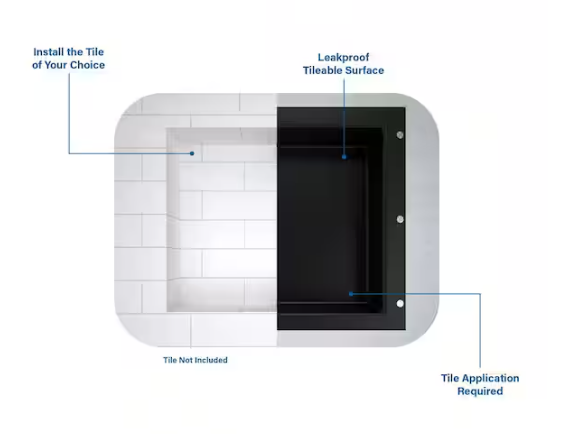 Tile Redi Redi Niche Shampoo - Soap Niche 16 in. W x 14 in. H x 4 in. D Standard Single Niche