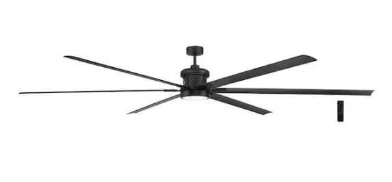 Home Decorators Collection Royalty II 120 in. Indoor/Outdoor Matte Black DC Motor Ceiling Fan with Adjustable White LED with Remote Included