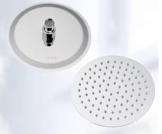 BWE 1-Spray Patterns with 2.5 GPM 10 in. Wall Mount Round Design-Pressure Boosting Fixed Shower Head in Polished Chrome A-9H7829-C-10