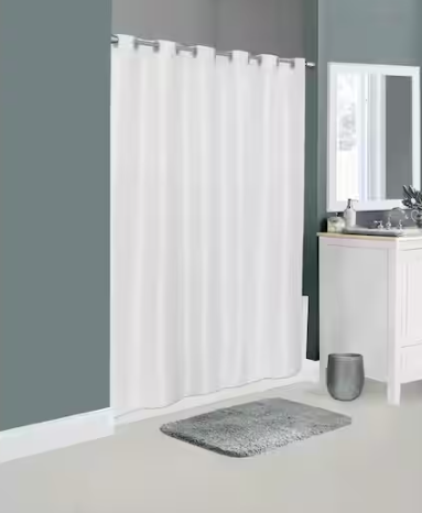 Glacier Bay - 71 in. x 74 in. White Fabric InstaCurtain