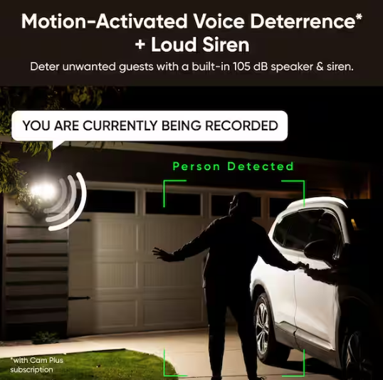 Wyze Wired Outdoor Wi-Fi Floodlight v2 Home Security Camera with 2K Video, Color Night Vision, Motion Activated LEDs - Black