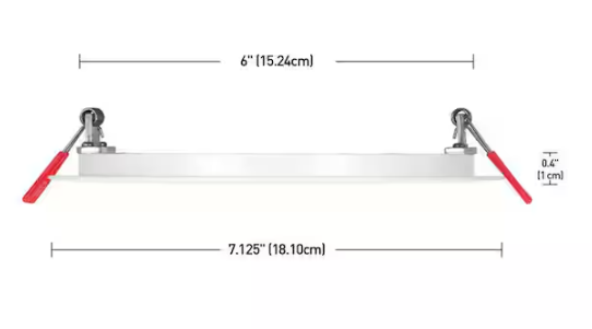 Commercial Electric- Premium Series 6 in. LED, 2-Level Lumen Select, Ultraslim Canless Recessed Light, Adjustable CCT (4-Pack)
