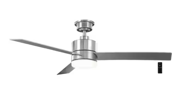 Hampton Bay- Madison 52 in. Indoor Brushed Nickel Ceiling Fan with Adjustable White Integrated LED with Remote Included