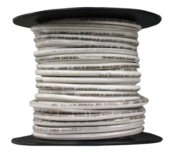 100 ft. 14 Gauge White Solid Copper THHN Wire