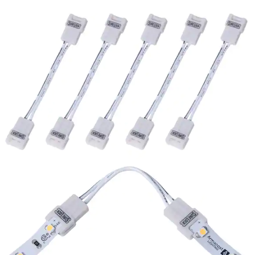 Armacost Lighting SureLock White LED Tape Light Corner Connector Cord (6-Pack)