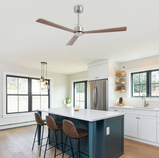 matrix decor 52 in. Indoor Modern Brushed Nickel Ceiling Fan with Remote Control and DC Reversible Motor