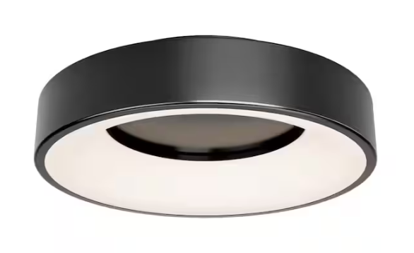 Artika- Aiden 13 in. 1-Light Modern Black Integrated LED 5 CCT Flush Mount Ceiling Light Fixture for Kitchen or Bedroom