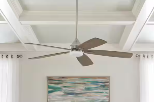Home Decorators Collection- Beckford 52 in. Indoor Brushed Nickel Ceiling Fan with Adjustable White Integrated LED with Remote Control Included