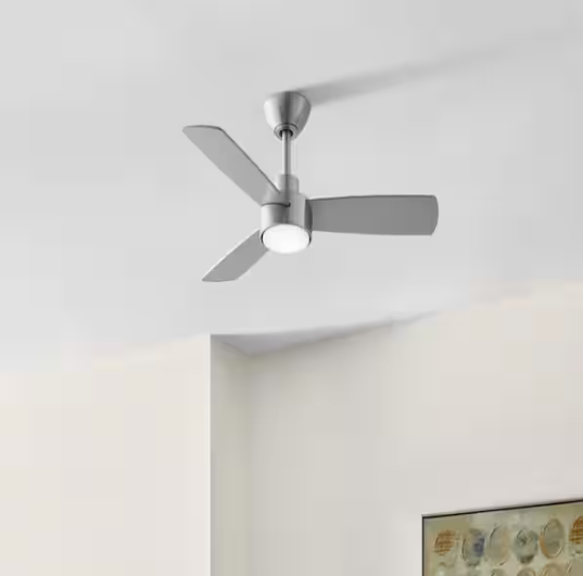 Hampton Bay- Dorsey 36 in. (3 ft. ) Indoor/Covered Outdoor Brushed Nickel Ceiling Fan with Remote Control and LED Light Kit