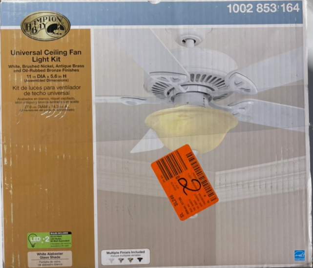 Hampton Bay Universal LED Ceiling Fan Light Kit Multiple Finials included