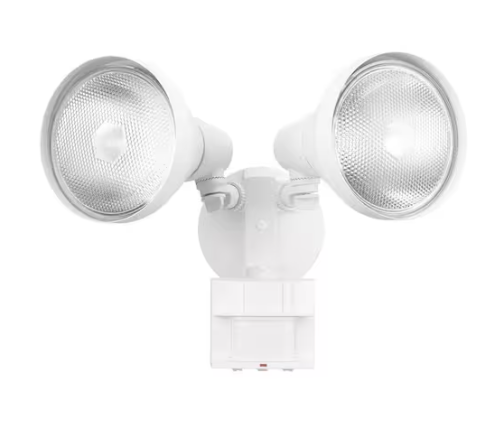 Defiant- PAR 180° White Motion Sensing Security Light Wired Outdoor 2-Head Dusk-to-Dawn Flood Light