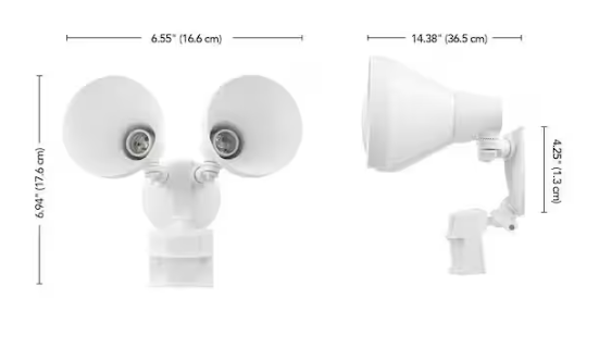 Defiant- PAR 180° White Motion Sensing Security Light Wired Outdoor 2-Head Dusk-to-Dawn Flood Light