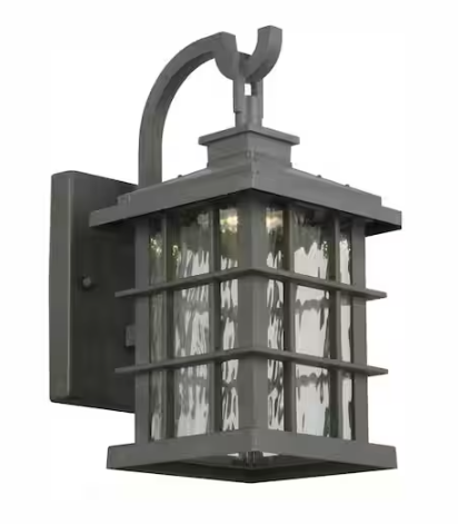 Home Decorators Collection- Summit Ridge 11.88 in. Zinc Integrated LED Outdoor Wall Light Lantern Sconce