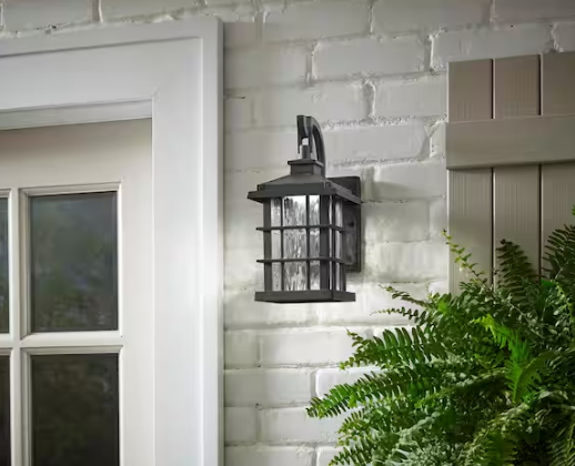 Home Decorators Collection- Summit Ridge 11.88 in. Zinc Integrated LED Outdoor Wall Light Lantern Sconce