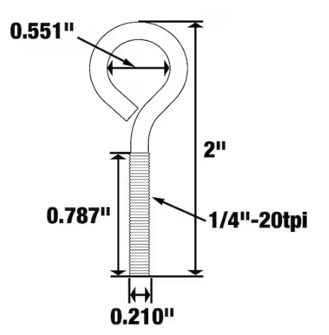 Everbilt- 1/4 in. x 2 in. Stainless Steel Eye Bolt with Nut (2-Pack)