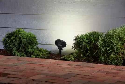 Hampton Bay- 410 Lumen Black Adjustable Light Color Integrated LED Outdoor Landscape Flood Light