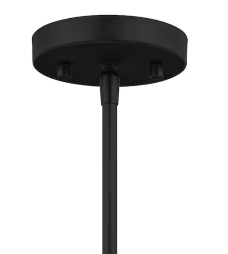 Hampton Bay Sutton Place 1-Light Matte Black Pendant